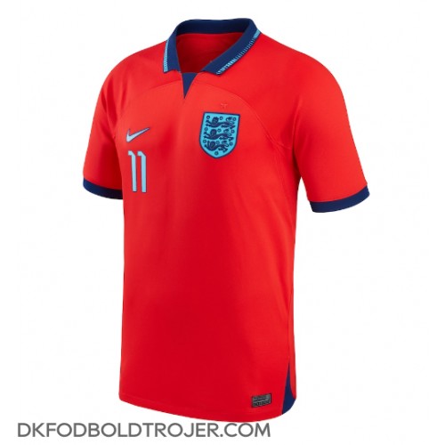 Billige England Marcus Rashford #11 Udebane Fodboldtrøjer VM 2022 Kortærmet